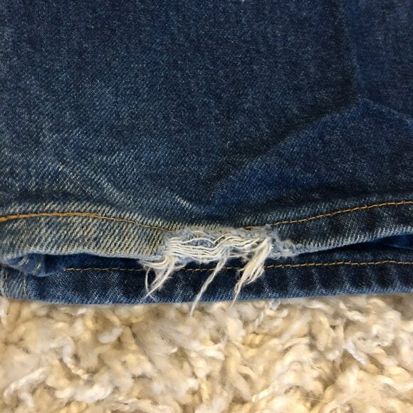 Diamond Gusset Cotton Blue Denim sz 42x29 Mens Jeans Button Fly Made in USA - Picture 10 of 11